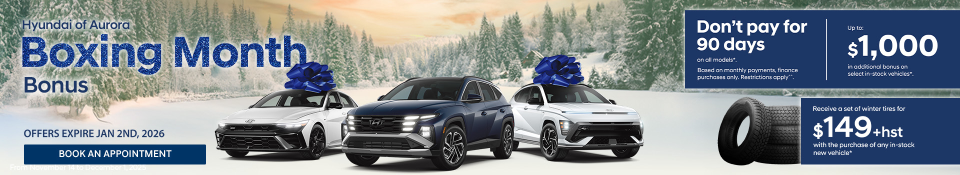 Sign up for Hyundai of Aurora's Boxing Month Sale